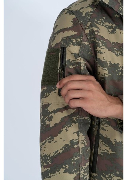 Combat Tactical Outdoor Kamuflaj Mont Su Rüzgar Geçirmez Erkek Softtjell Mont - 305
