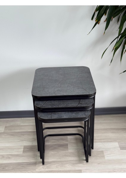 Vera Tekerlekli Zigon Sehpa Takımı Salon Oturma Salonu Ofis