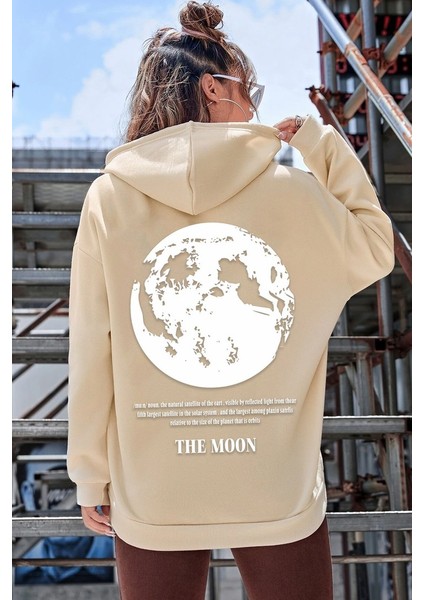 Unisex The Moon Baskılı Sweatshirt
