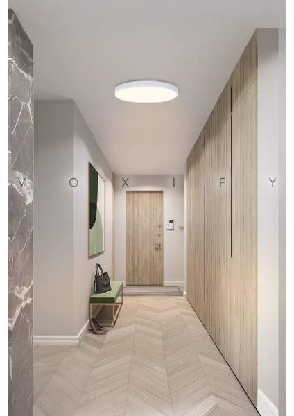24W Büyük Boy Tavana Sıfır LED Plofonyer Avize Armatür Banyo Tuvalet Balkon Lambası Armatürü Beyaz Işık