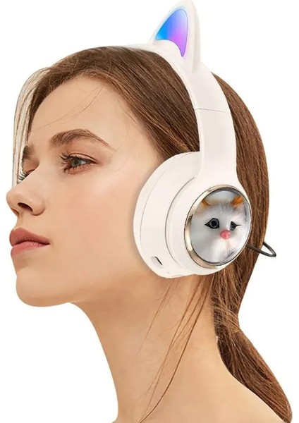 Kedi Kulaklık Bluetooh Kablosuz Kız ve Erkek Çocuklar Için Hediye Önerisi Renkli Kedi Kulaklıklar fiyatları
