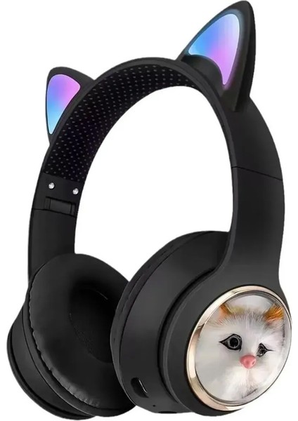 Kedi Kulaklık Bluetooh Kablosuz Kız ve Erkek Çocuklar Için Hediye Önerisi Renkli Kedi Kulaklıklar