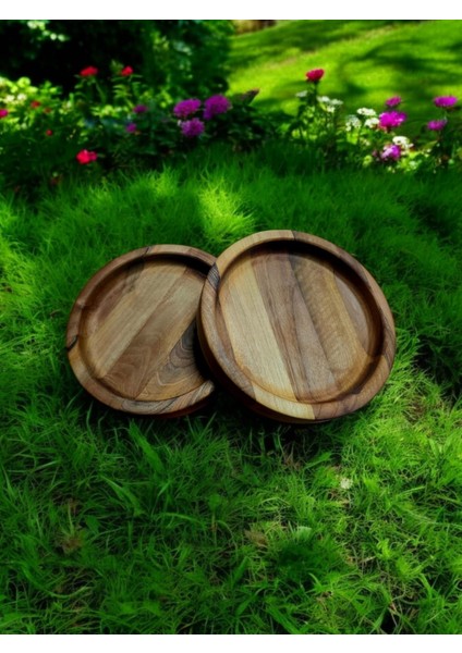 Ceviz Ağacı El Yapımı Doğal Ahşap Dekoratif Yuvarlak Kase Tabak 21 cm fiyatları