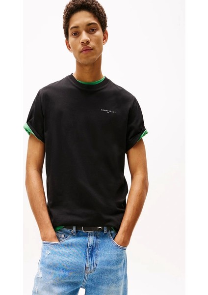 Tjm Slım Lınear Chest Ss Tee Ext