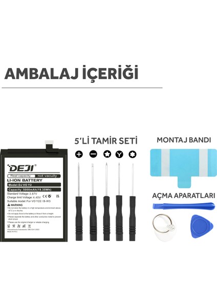 Vivo Y22 Uyumlu Mucize Batarya B-W3 fırsatları