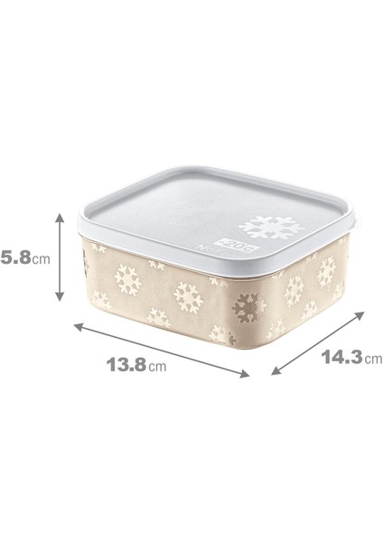 2'li Set No Frost Saklama Kabı Latte 700 ml