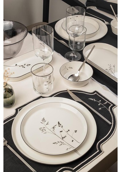 Bone V-Form 52 Parça 12 Kişilik Yemek Takımı Angelica