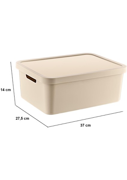 3'lü Set Stafi Kapaklı Kutu Latte (4,5-12-18 Lt)
