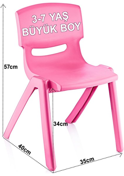 4'lü Set Büyük Şirin Çocuk Sandalyesi Pembe fiyatları