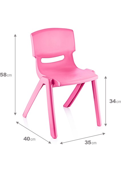 4'lü Set Büyük Şirin Çocuk Sandalyesi Pembe modelleri