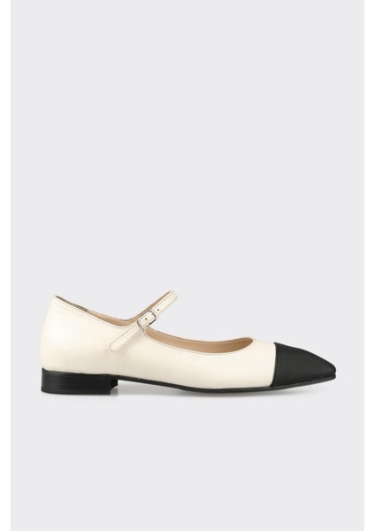 Bej Deri Kadın Günlük Ayakkabı