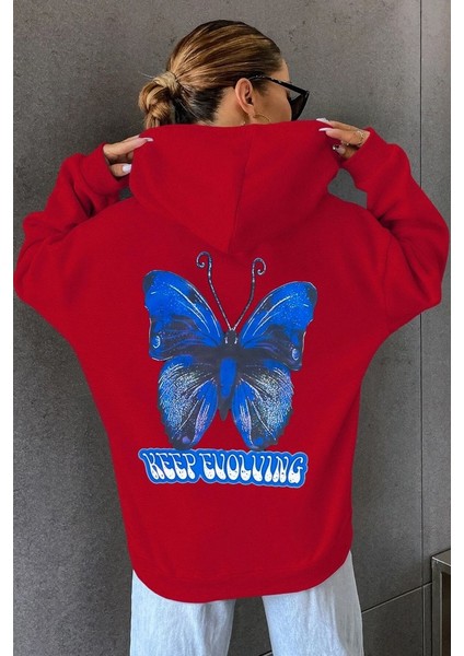 Only Trendwear Unisex Butterfly Baskılı Sweatshirt
