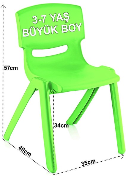 2'li Set Büyük Şirin Çocuk Sandalyesi Yeşil