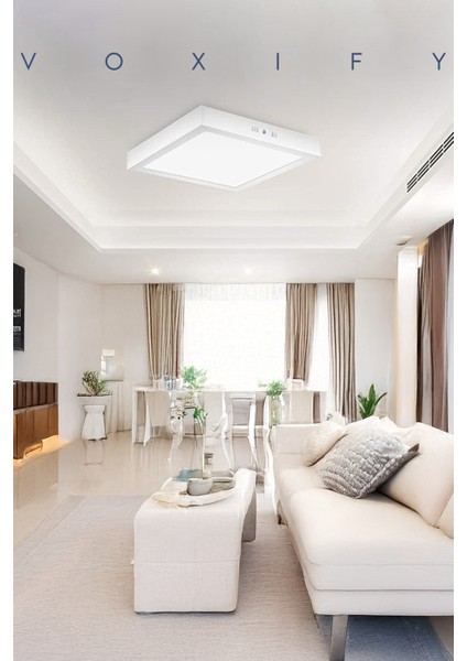 18W Modern Tavana Sıfır Kare Plafonyer LED Avize Panel Light 6500K Cold White Banyo Balkon Wc Koridor
