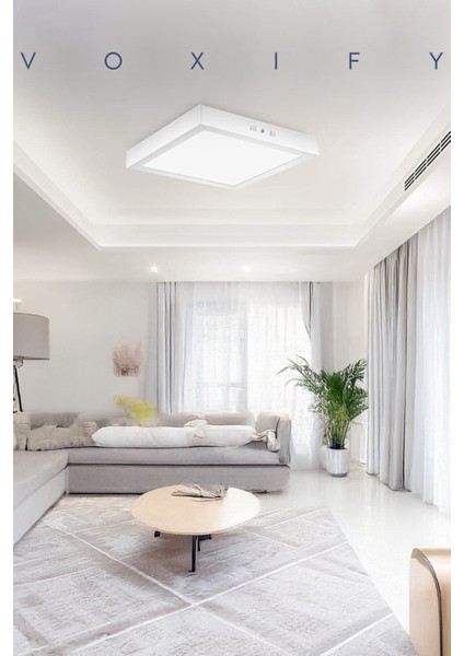 18W Modern Tavana Sıfır Kare Plafonyer LED Avize Panel Light 6500K Cold White Banyo Balkon Wc Koridor