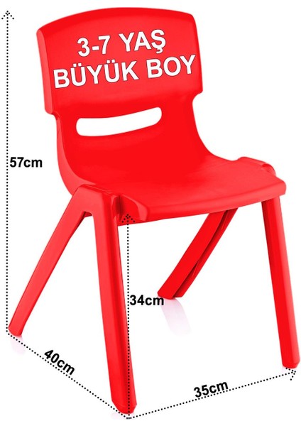 2'li Set Büyük Şirin Çocuk Sandalyesi Kırmızı fiyatları
