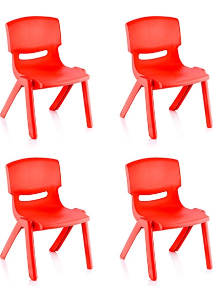 Fiore 4'lü Set Küçük Şirin Çocuk Sandalyesi Kırmızı