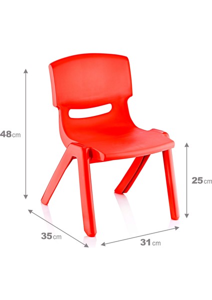 Fiore 4'lü Set Küçük Şirin Çocuk Sandalyesi Kırmızı
