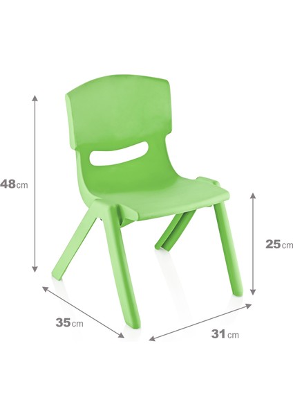 Fiore 2'li Set Küçük Şirin Çocuk Sandalyesi Yeşil
