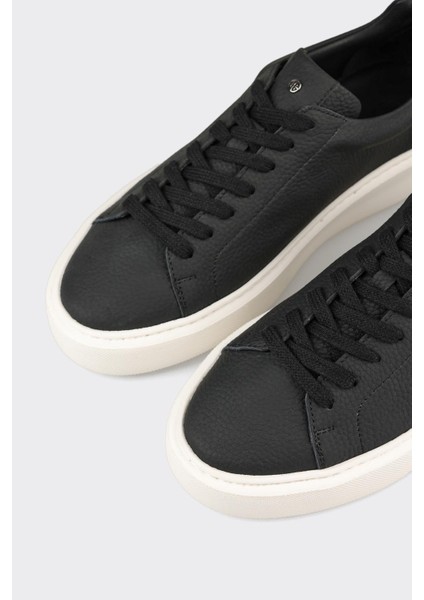 Siyah Deri Erkek Spor Ayakkabı indirimleri