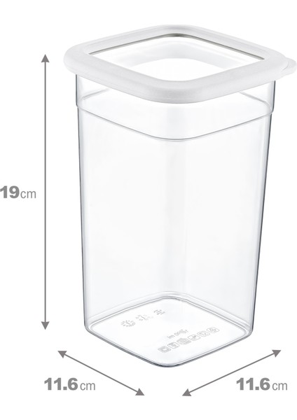 24'lü Set Skali Kare Saklama Kabı Beyaz 1440 ml