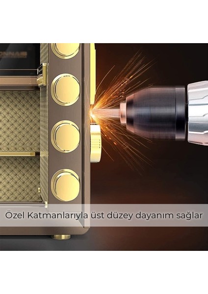 Clp-70 Pro-Gl Profesyonel Çelik Para Kasası 70 cm Gold