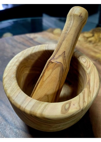 F&swoodart Zeytin Ağacı Doğal Ahşap Havan 11 x 8 cm - El Yapımı indirimleri