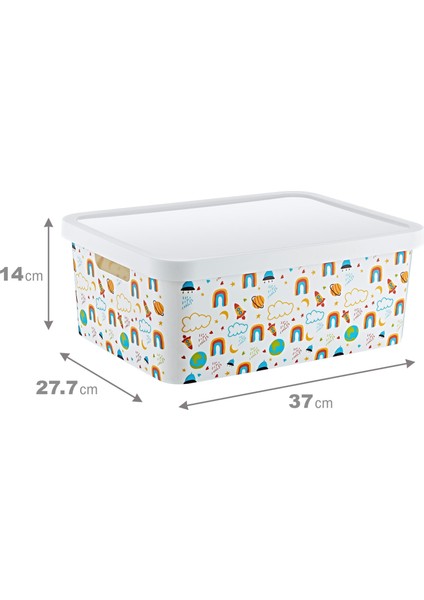 Stafi Desenli Çok Amaçlı Kapaklı Kutu 12 Lt fiyatları