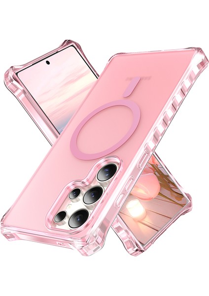 Samsung Galaxy S24 Ultra Küçük Dalgalı Kenar Pc + Tpu Telefon Kılıfı Magsafe ile Uyumlu (Yurt Dışından)