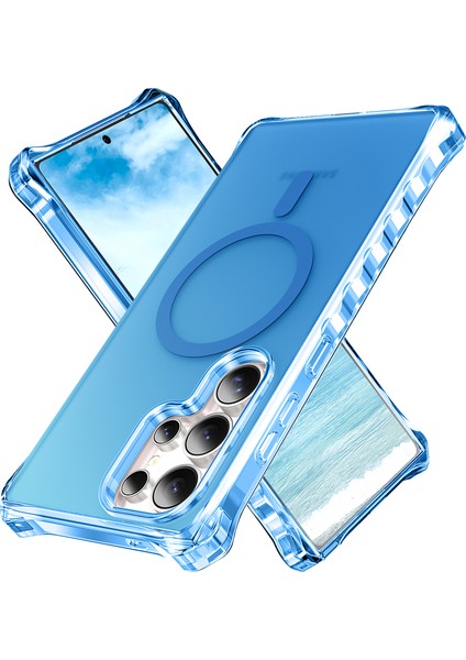 Samsung Galaxy S24 Ultra Küçük Dalgalı Kenar Pc + Tpu Telefon Kılıfı Magsafe ile Uyumlu (Yurt Dışından)