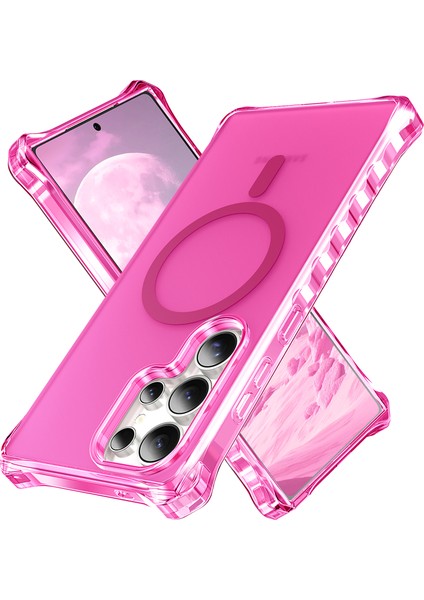 Samsung Galaxy S24 Ultra Küçük Dalgalı Kenar Pc + Tpu Telefon Kılıfı Magsafe ile Uyumlu (Yurt Dışından)