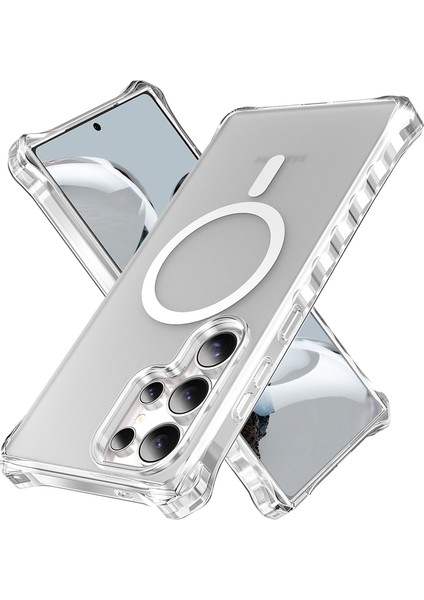 Samsung Galaxy S24 Ultra Küçük Dalgalı Kenar Pc + Tpu Telefon Kılıfı Magsafe ile Uyumlu (Yurt Dışından)
