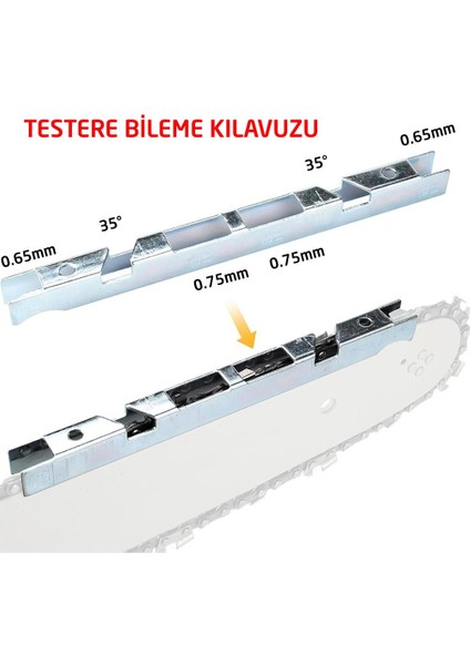 03132 Zincir Testere Bileme Eğe Takımı 7 Parça