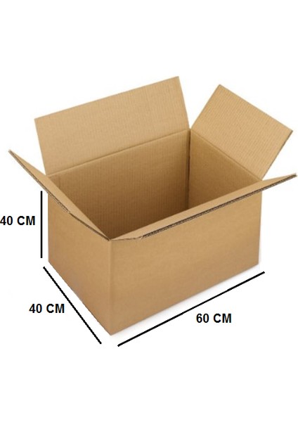 Ambalaj Markt Çift Oluklu Taşıma Kolisi 60X40X40 cm Esmer Bc Dalga 20'li