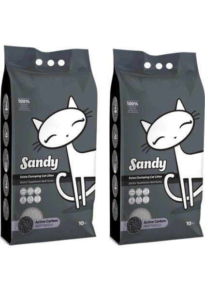 Petallshop Sandy Aktif Karbon Kedi Kumu 10KG 2li