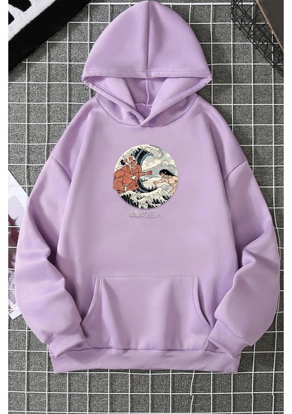 Only Trendwear Unisex Kanagawa Oki Nami Ura Baskılı Sweatshirt