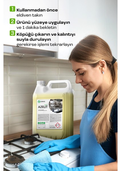 Azelit Gel 5,6kg: Yağ ve Kir Çözücü, Mutfak Temizliğinde Devrim