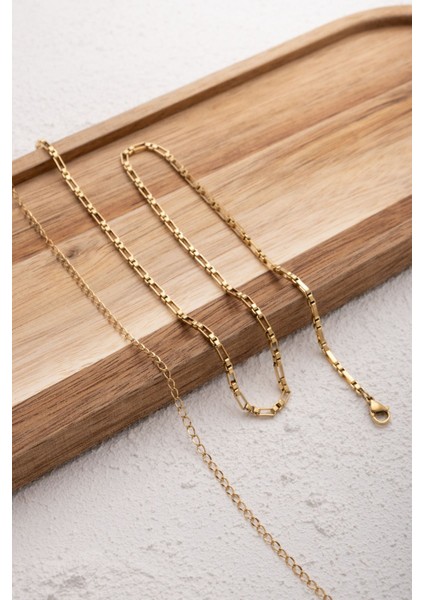 Çelik Dikdörtgen Kare Bel Zinciri Günlük Kullanıma Uygun Kutu Dikdörtgen Zincir 60-75CM 2mm indirimleri