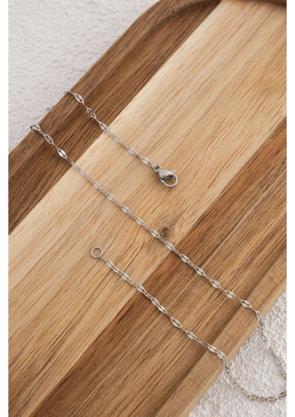 Çelik Dudak Bel Zinciri Denizde Günlük Kullanıma Uygun Ince Singapur Kararmaz Zincir 60-75CM 2mm