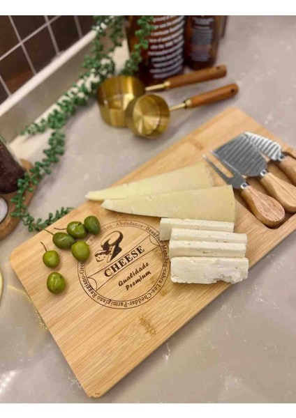 4 Parça Servıs Bambu Kesme Panosu