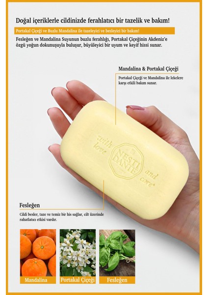 Dolce Vivere Capri Katı Sabun 250 gr | Leke Karşıtı | Mandalina, Fesleğen, Portakal Çiçeği modelleri