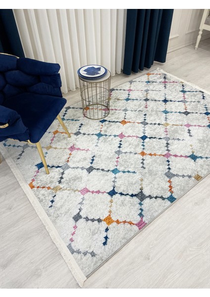 Krem-Gri Renk Kabartmalı Görünüm Lateks Deri Taban Halı modelleri