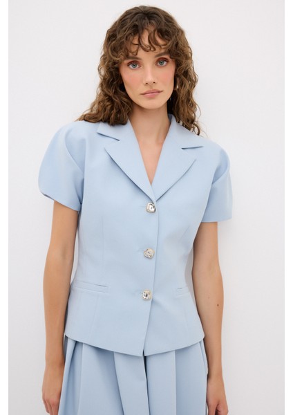 Kısa Kollu Ceket Mavi 11943421001