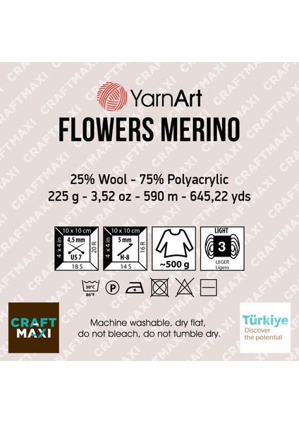 Flowers Merıno Örgü İpi - 549 - 2’li Paket