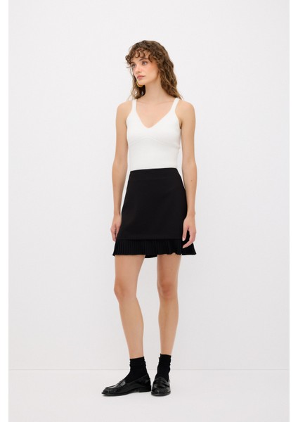 Piliseli Mini Etek Siyah 12742940003