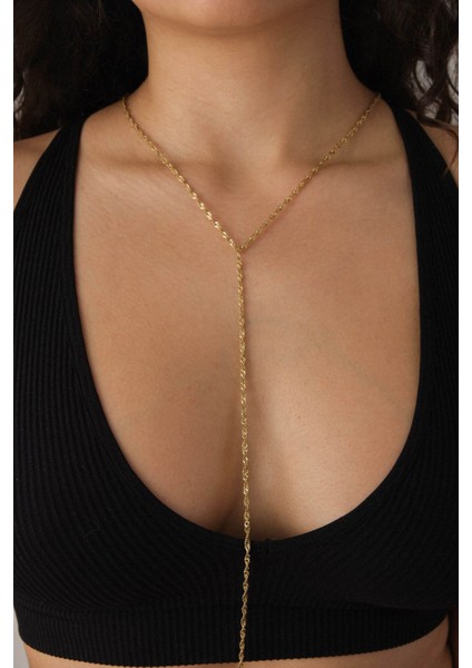 Çelik Singapur Vücut Zinciri Denizde Yazın Günlük Kullanıma Uygun Sarma Burgu Kararmaz 60,25,60+15CM