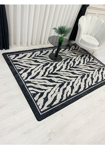 Siyah Bej Renk Tüylü Görünüm Lateks Deri Taban Halı fırsatları