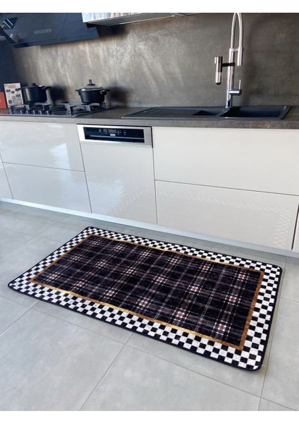 Dama Ekose Desenli Lateks Taban Mutfak Halısı fiyatları