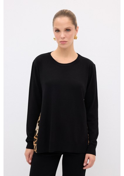 Garnili Bisiklet Yaka Triko Kazak Siyah 139L9334000