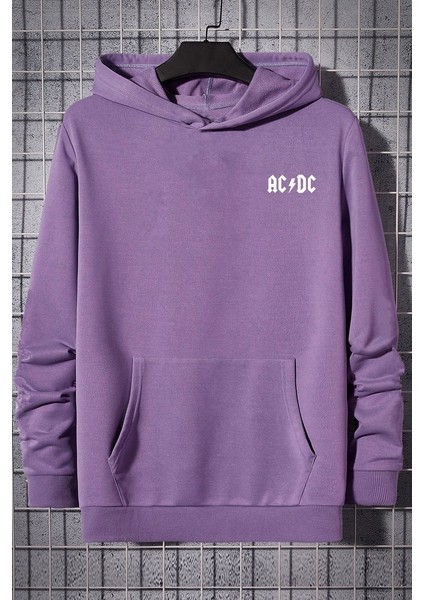 Unisex Ac Dc Baskılı Kapüşonlu Sweatshirt